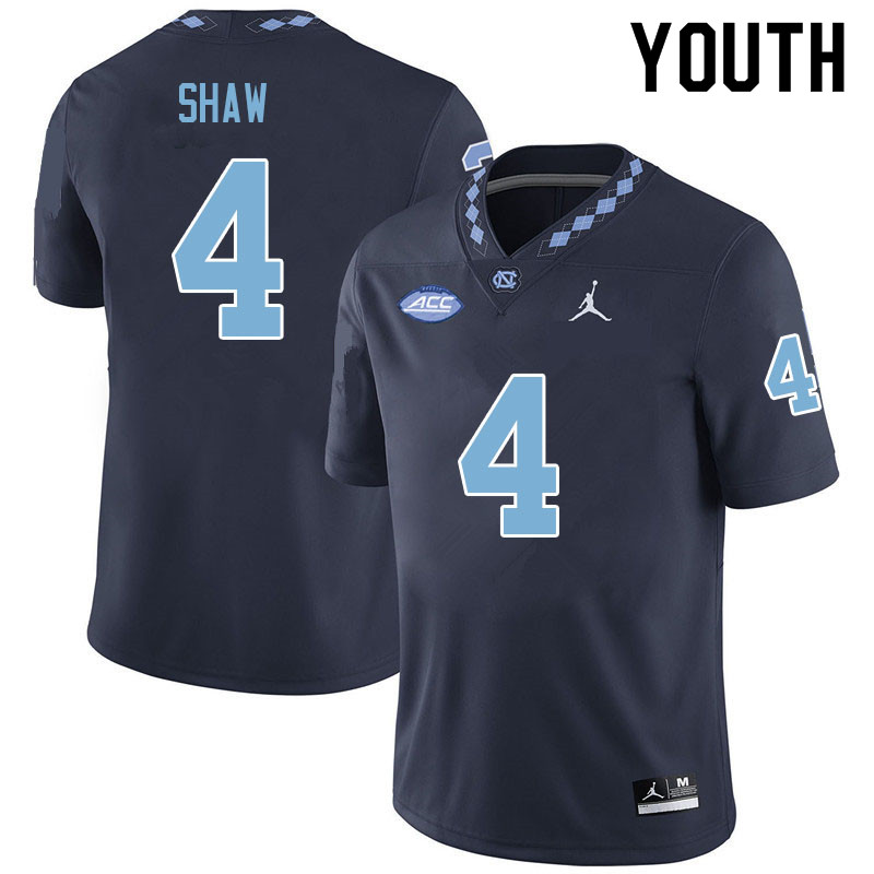 Youth #4 Travis Shaw North Carolina Tar Heels College Football Jerseys Sale-Navy